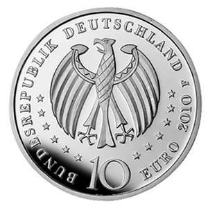 GERMANY 10 EURO KM 287 PROOF SILVER COIN German Porcelain 2010  