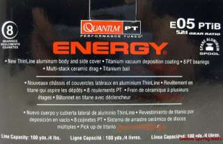 QUANTUM SPINNING REEL E05PTIB ENERGY SPINNING REEL 032784588221  