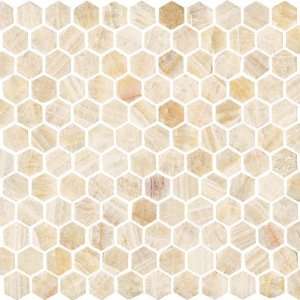   Tile Pierta Art Mosaics Hexagon Polished Honey Onyx Ceramic Tile Home