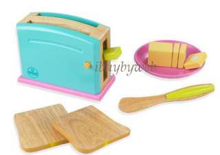 Kidkraft Kids Play Kitchen Toaster Wood Plate Food Set  