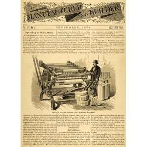 1879 Article Franks Paper Cutting Winding Antique Machine 