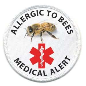   ALLERGIC TO BEES Medical Alert 2.5 inch Sew on Patch 