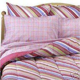 NEW NAUTICA 5 PIECE BED IN A BAG COMFORTER SET PINK STRIPES GIRL/TEEN 