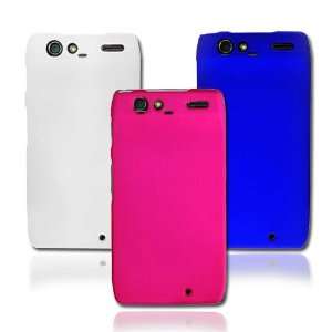  White Blue Pink Premium Snap on Rubber Coated Hard Case 