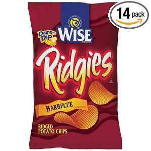 Wise Barbeque Ridgies Potato Chips, 6.75 Oz Bags (Pack of 14)  