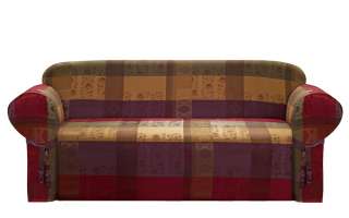Gitano Multi Color Burgundy Purple Green Gold Jacquard Couch/sofa 