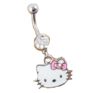Hello Kitty 316 Surgical Steel Belly Navel Ring Dangle  