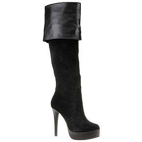 NEW BCBG OVER KNEE HIGH LEATHER BLACK BOOTS 8  