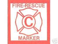 FIRE RESCUE WINDOW MARKERS   TWO KID FINDER DECALS  