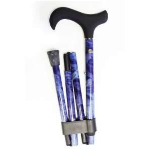 Adjustable Folding Blue Maple Tech Carbon Fiber Walking Cane with Soft 