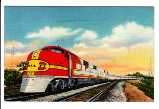 Santa Fe Super Chief Train ATSF Railroad Old Postcard RR Engine 