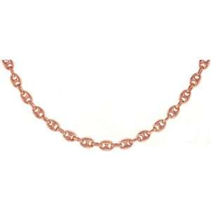  14K Rose Gold Solid Puffed Mariner Link Chain Necklace or Bracelet 