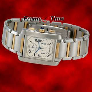 Cartier Men Tank Francaise 18K/SS Chrono Watch W51004Q4  