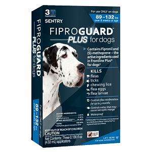 SENTRY FiproGuard Plus for Dogs, 89 132 lbs 3 ea  