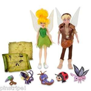 Disney Store Tinkerbell and Terence Doll Figure Set 10 Pc Play Set NEW 