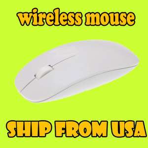 USB 2.4GHz Wireless Optical Mouse Mice+receiver White & slim for pcs 