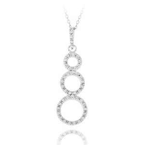   Sterling Silver Diamond Accent Triple Circle Necklace Jewelry