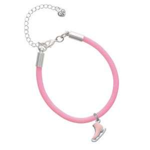    3 D Pink Ice Skate Charm on a Pink Malibu Charm Bracelet: Jewelry