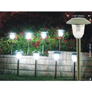  Stainless Steel Solar LED Path Lights   8 Pack: Patio, Lawn & Garden