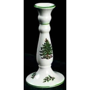 Spode Christmas Tree Green Trim 6 Candlestick, Fine China Dinnerware
