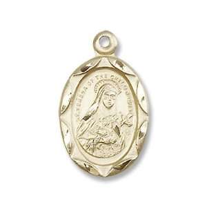  14kt Gold St. Theresa Medal, The Little Flower, Patron 