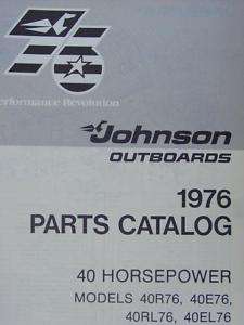 1976 40 JOHNSON OUTBOARD ENGINE factory PART CATALOG  
