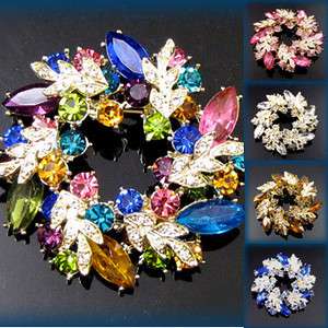   Item FREESHIPING Austrian rhinestone crystal Wreath Brooch Pin wedding
