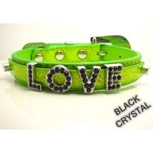  Green Leather with Swarovski Grade Crystal Pet Collar for Cat/dog 