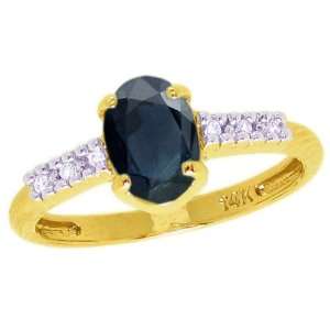  Yellow Gold Sweet Oval Gemstone and Diamond North South Promise Ring 