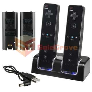 Charger Station+Rechargeable Battery For Nintendo Wii  