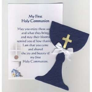  Plantable Holy Communion Favor Navy Blue