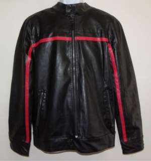 NEW Mens Fashion Faux Leather Motorcycle Style Jacket with Removable 