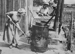early 1900s photo British women tending fat boilers a  