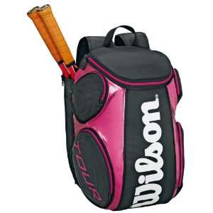  Wilson 12 Tour Large Tennis Backpack Black/Pink Sports 
