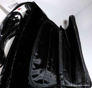 Mundi Melinda Black Patent Croco Crossbody Shoulder Bag NWT Adjustable 
