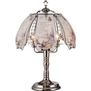   House with Poem Theme Silver Chrome Base Touch Lamp