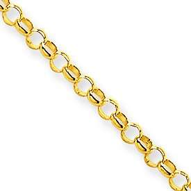 14K Yellow Gold 1.25mm Hollow Rolo Chain Necklace or Bracelet w 