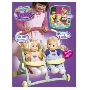  Too Cute Twins Doll with Twin Stroller: Toys & Games
