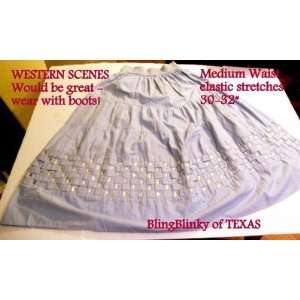 Paris Henley Western Skirt Woven Fabric Decorative Jewels Dance Action 