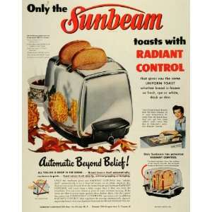 1955 Ad Sunbeam Corp Chicago Toaster Toast Kitchen Appliances Vintage 