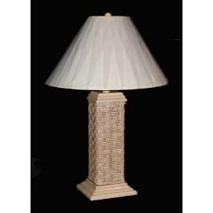  Wicker Lamp Basket Weave style with Parchment Shade