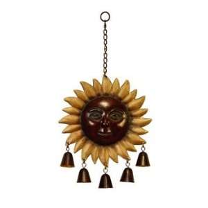    12 painted, metal, Sun face wind chime Patio, Lawn & Garden
