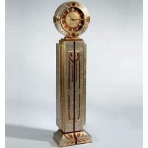  PC6605   Hand Carved Deco Wood Clock